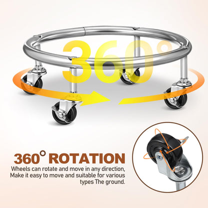 Stainless Steel Gas Cylinder Trolley Stand with 4 Wheels