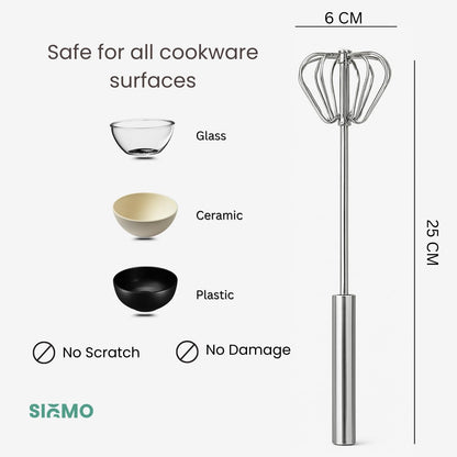 Stainless Steel Semi-Automatic Hand Beater
