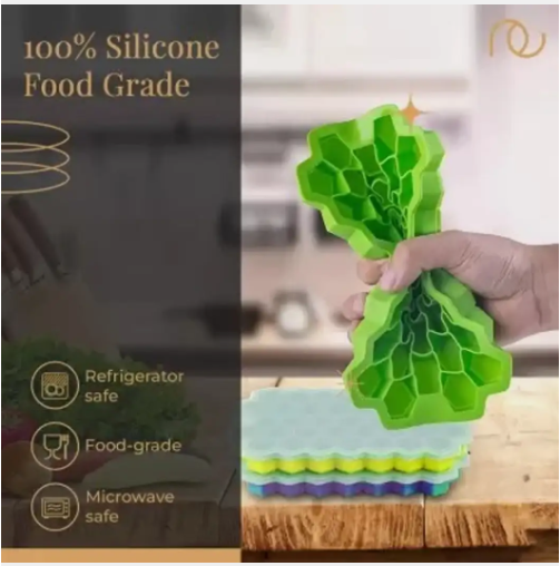 Silicon Ice try Blue, Green Silicone Ice Cube Tray