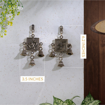 Brass Om Swastik Latkan With Bells