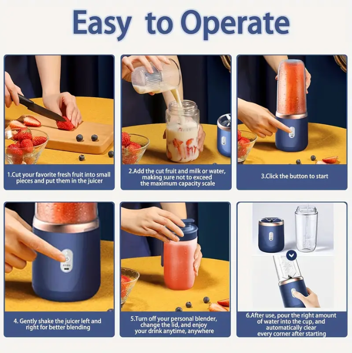 Portable Blender Mini Juicer™ | Perfect for Smoothies Shakes and Juices (400ml)