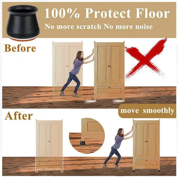 Silicone Furniture Leg Caps with Felt Pads