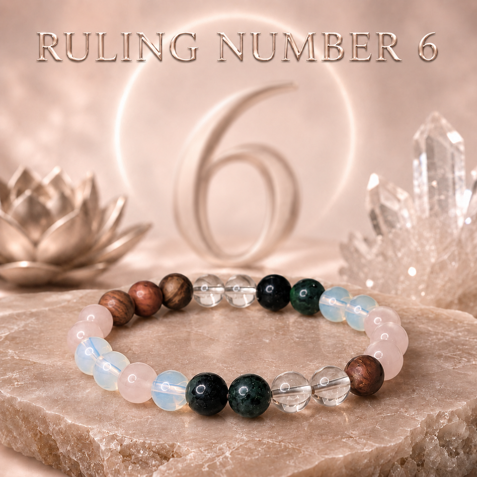 Ruling Number 6 | Crystal Bracelet | Numerology Bracelet - 8mm