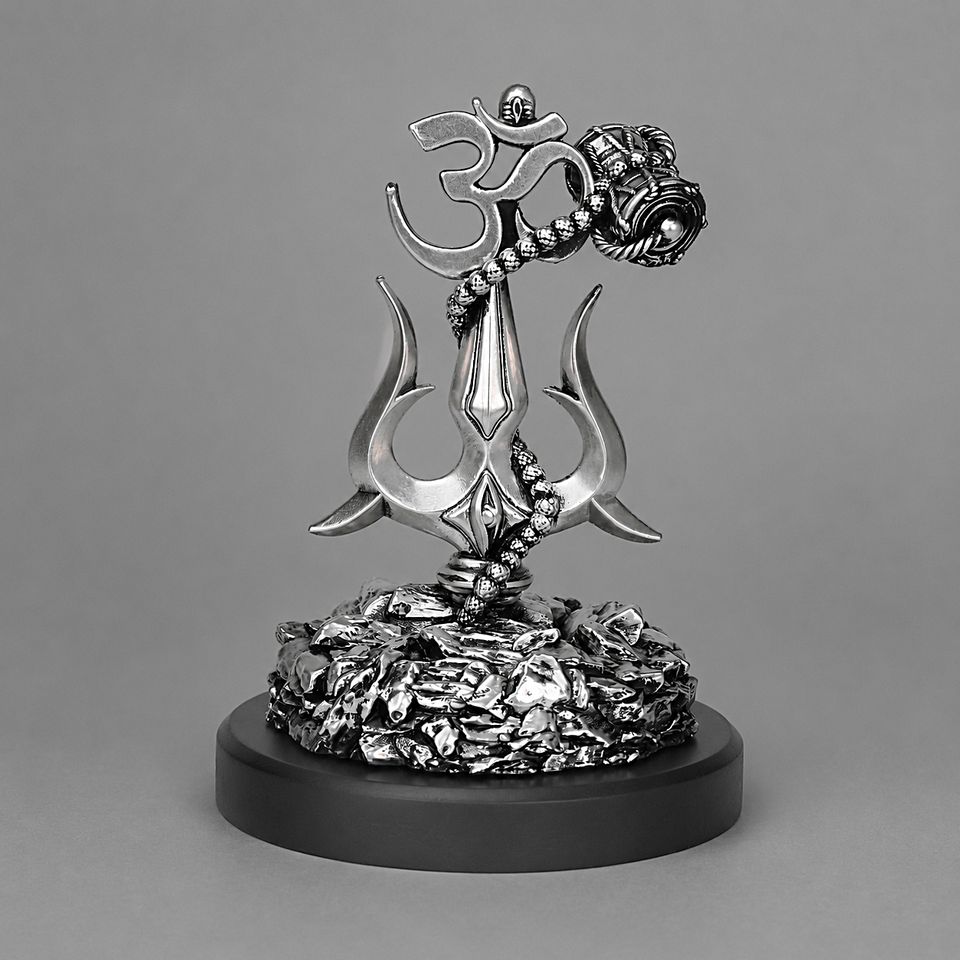 Lord Shiva Trishul Silver Plated