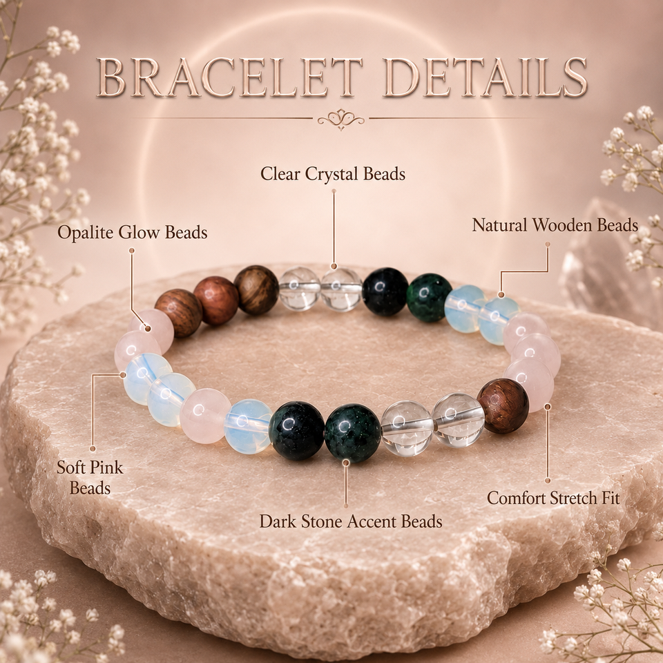 Ruling Number 6 | Crystal Bracelet | Numerology Bracelet - 8mm
