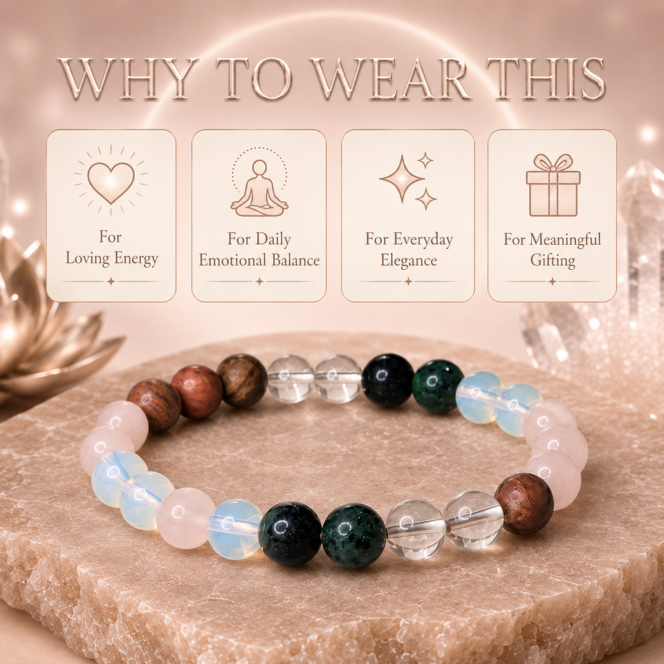 Ruling Number 6 | Crystal Bracelet | Numerology Bracelet - 8mm