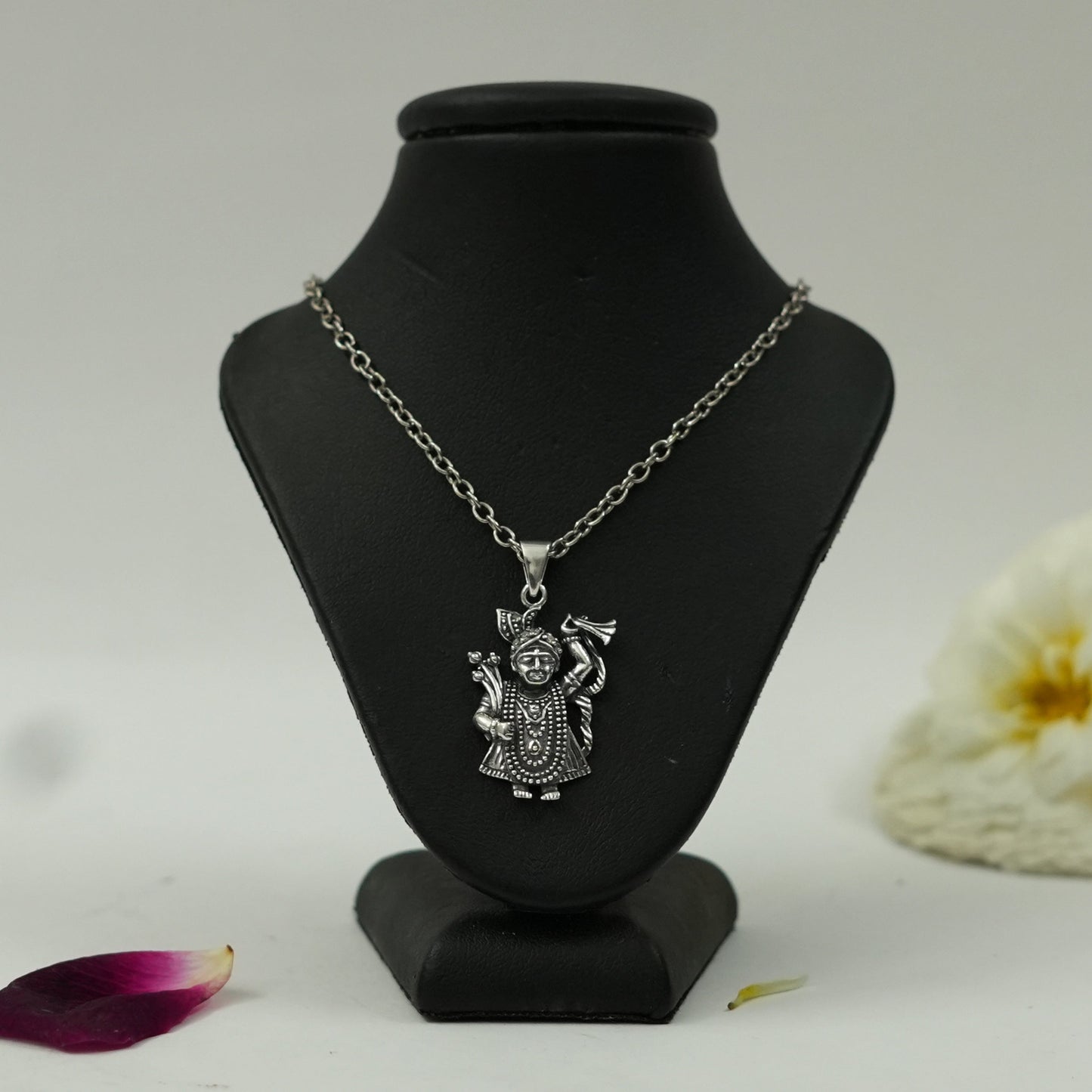 Silver Plated Brass Shreenath Ji Pendant | Lord Krishna Shreenathji Locket | Pendant Only