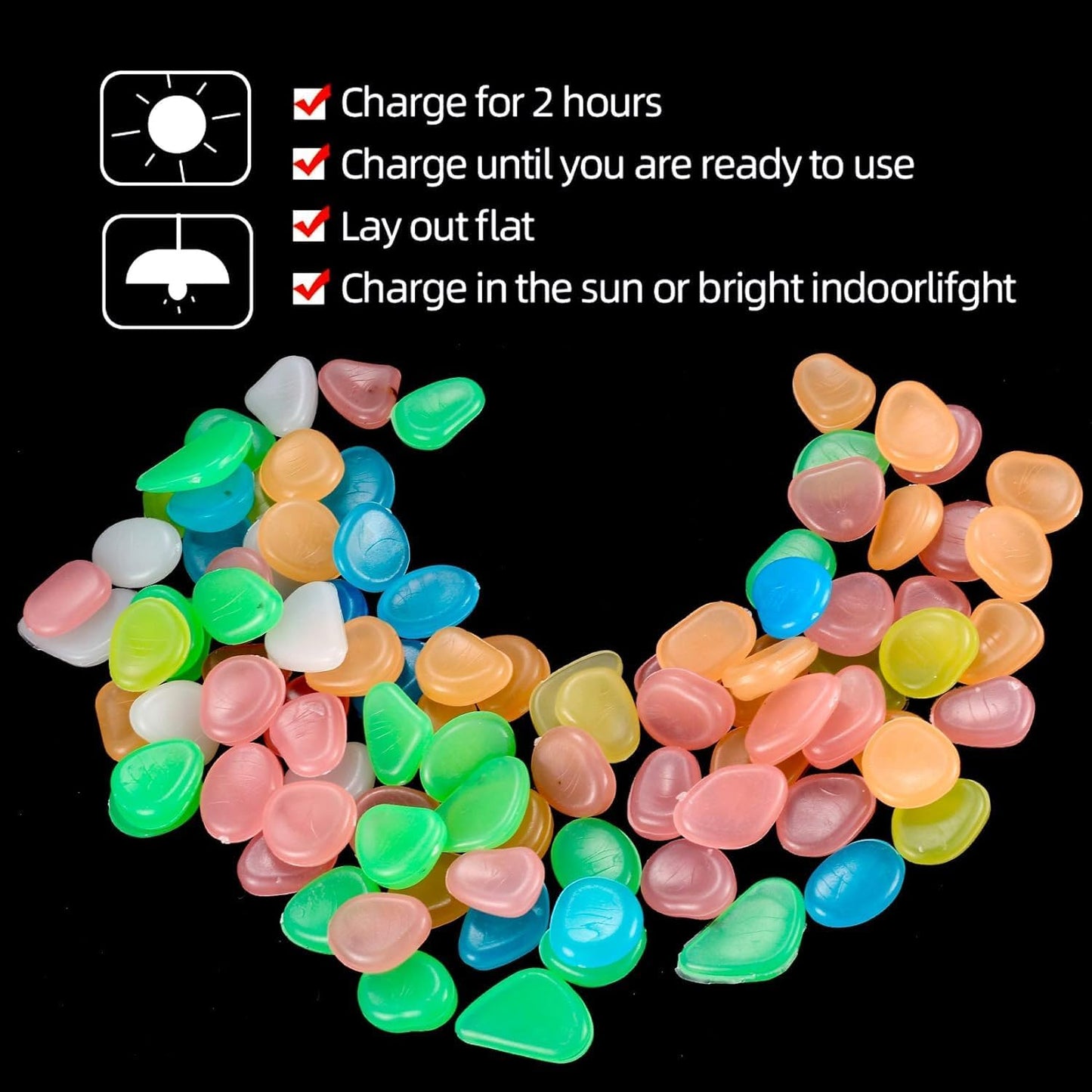 NightSpark Decorative Stones (Buy 1 Get 1 Free) 100+100 PCS