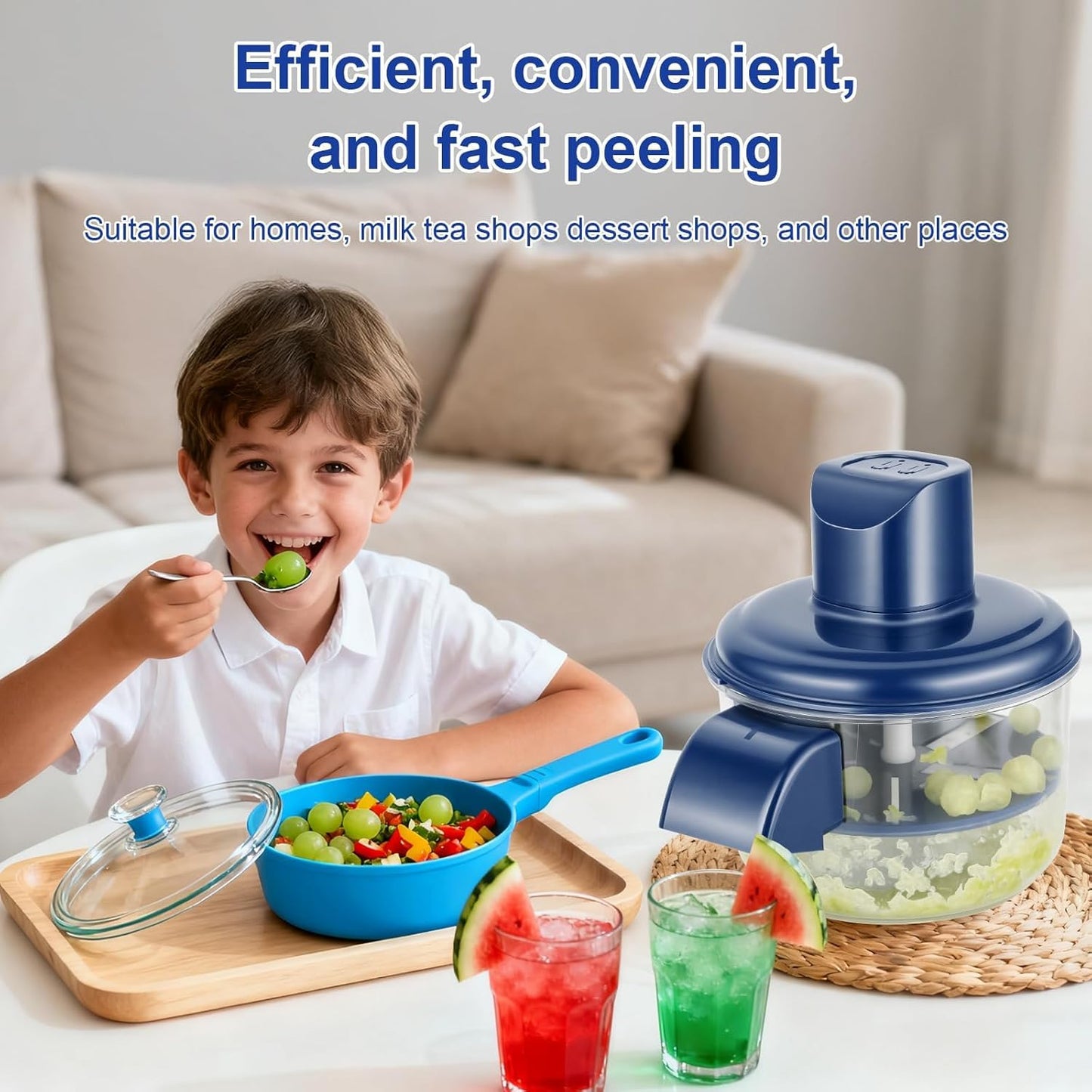 Automatic Electric Fruit Peeler for Grapes, Tomatoes & Garlic