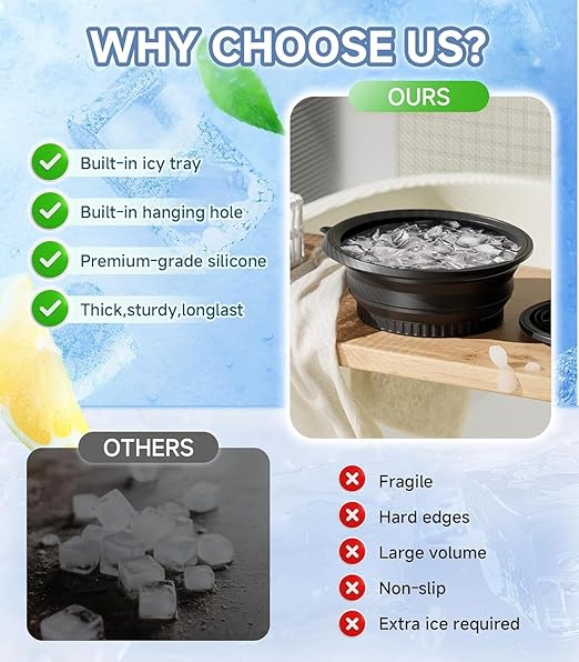 Foldable Ice Face Bowl with Built-In Ice Mold