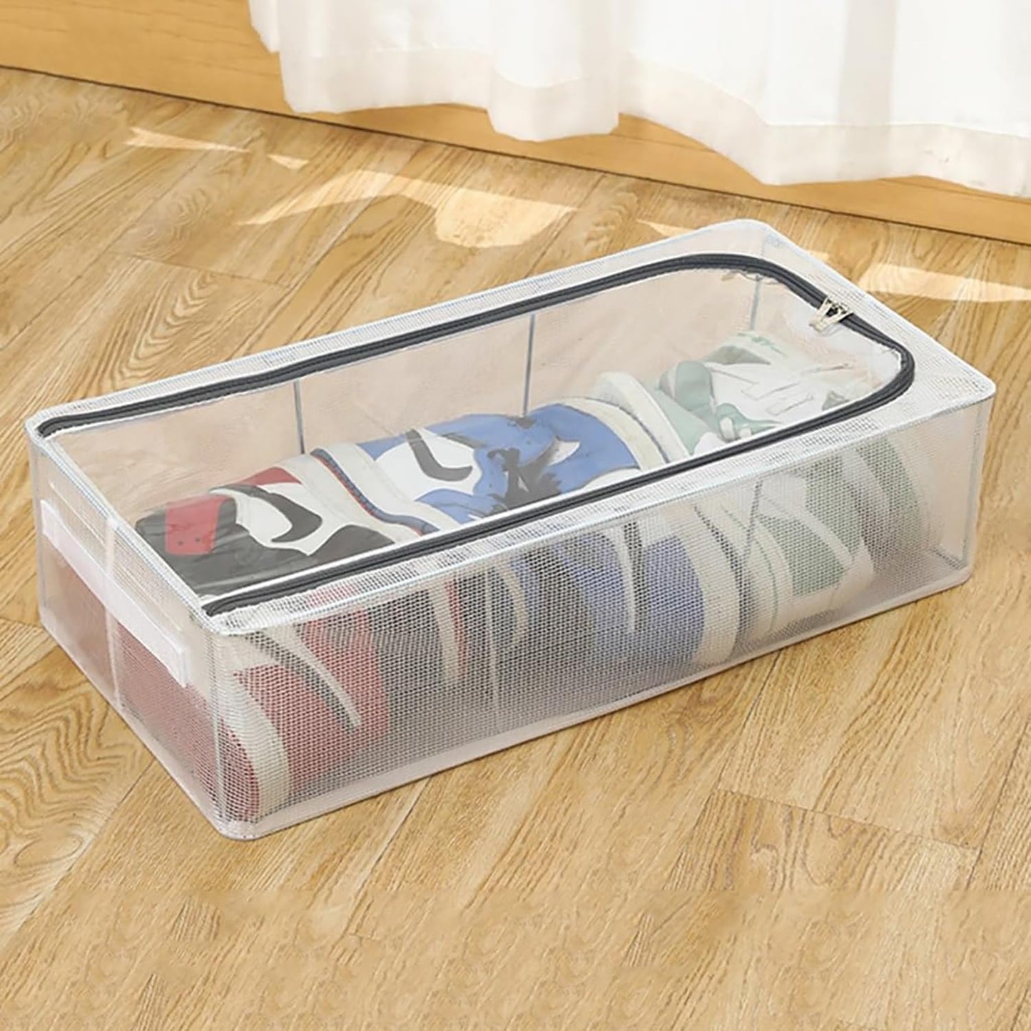 Clear Foldable Shoe Storage Box – Transparent Dustproof Stackable Organizer