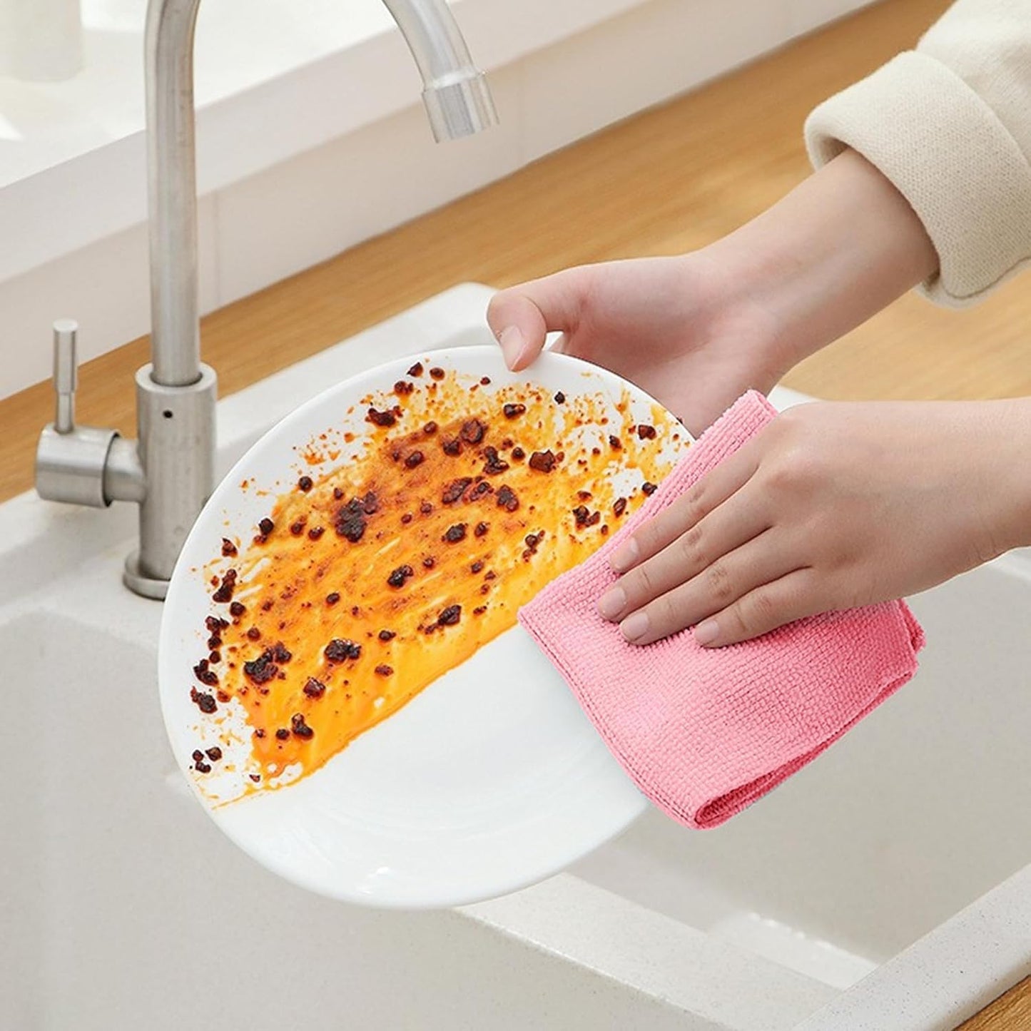 Premium Microfiber Reusable Absorbent Cleaning Cloths - 20 PCS BOX