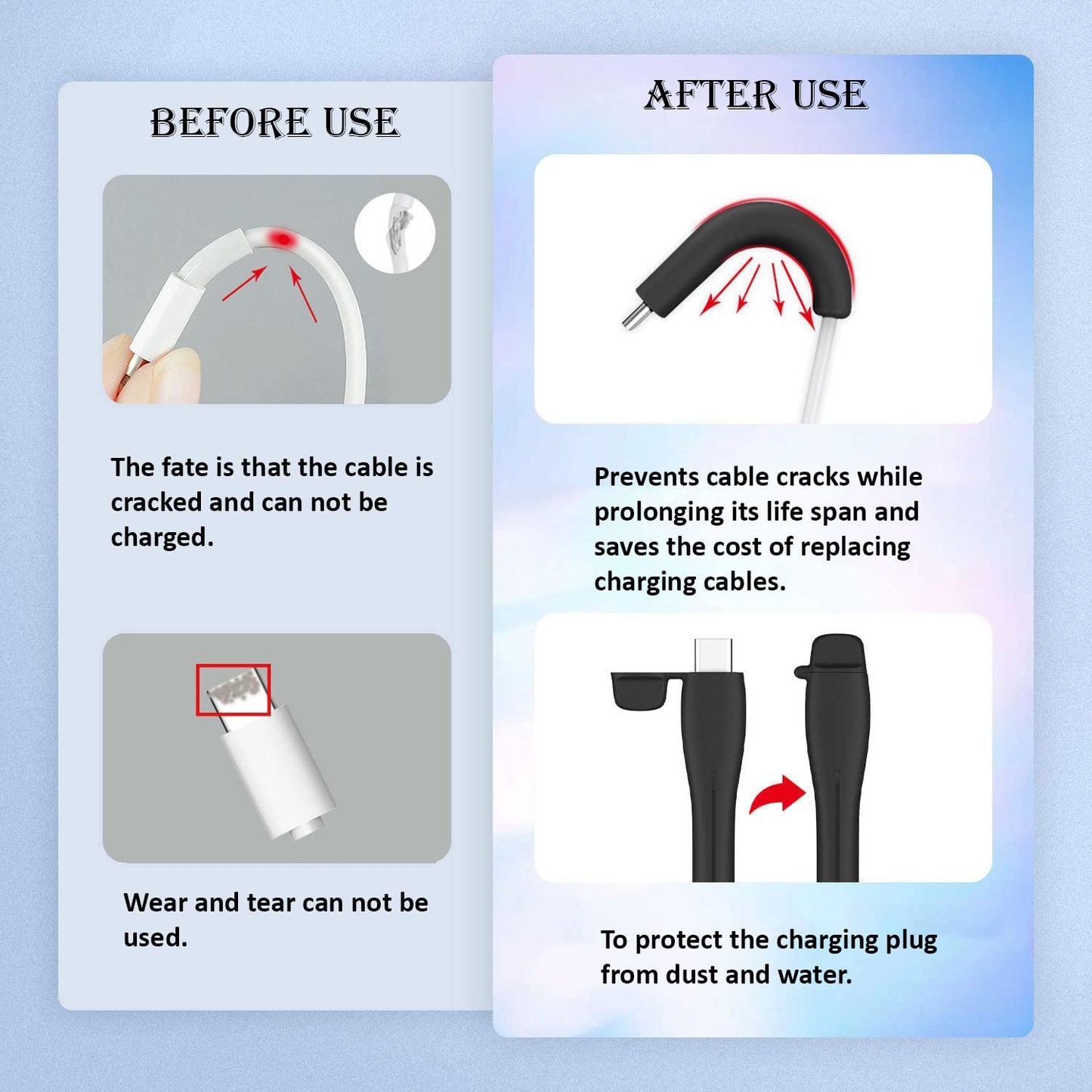 Silicone Cable Protector & Anti-Break Sleeve
