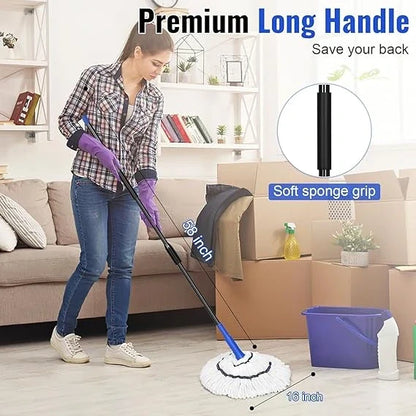 TwistWipe™ – Self-Wringing Floor Mop | 2-in-1 Scrub & Mop Head | Less Effort, More Sparkle