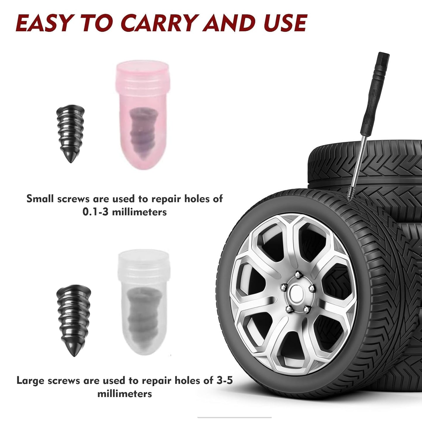 Tubeless Tyre Repair Rubber Nails Kit