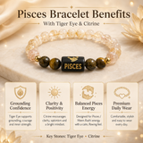 Pisces (मीन राशि) Zodiac Tiger Eye & Citrine Bracelet