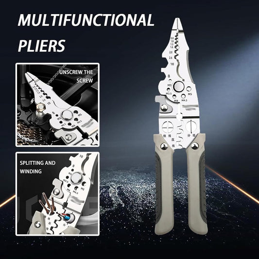 Heavy-Duty Multi-Function Wire Stripper & Crimping Pliers