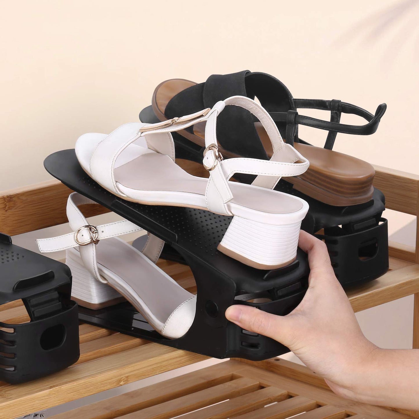 The Adjustable Shoe Rack Space Saver - Premium Quality