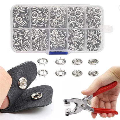 Heavy-Duty Snap Button Kit for Clothes, Bags & Leather