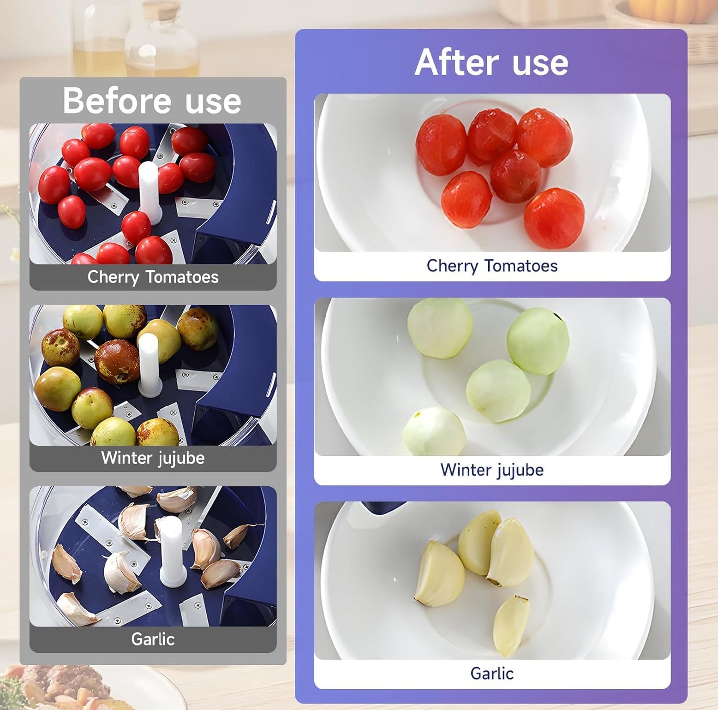Automatic Electric Fruit Peeler for Grapes, Tomatoes & Garlic