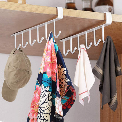 Under Shelf Hanging Hooks Organizer Rack