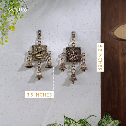 Brass Lakshmi Ganesh Latkan With Bells