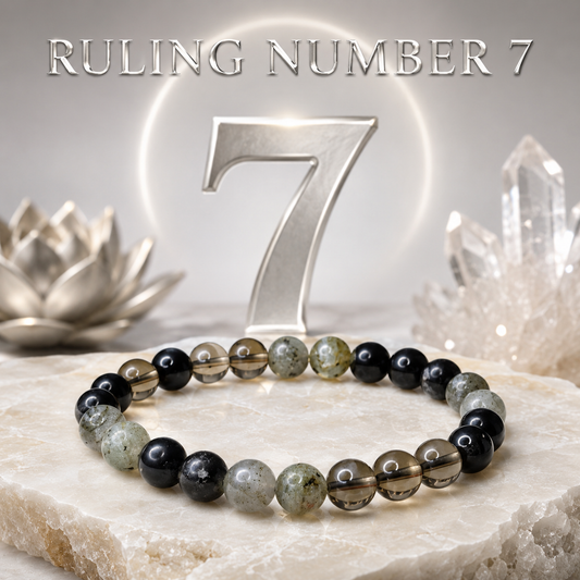Ruling Number 7 | Crystal Bracelet | Numerology Bracelet - 8mm