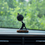 Hanuman Ji’s Gada — “Tum Rakshak Kahu Ko Darna” | Hand-Painted Idol for Car Dashboard