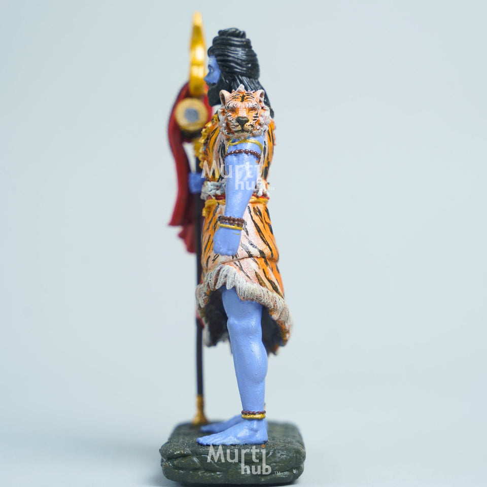 Shiva — The Protector | Exclusively Hand-Painted Standing Mahadev Idol | 12 cm