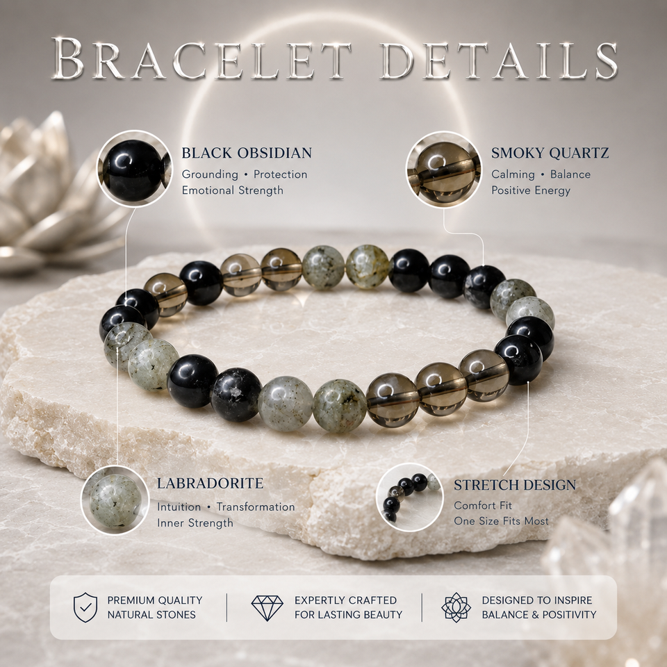 Ruling Number 7 | Crystal Bracelet | Numerology Bracelet - 8mm