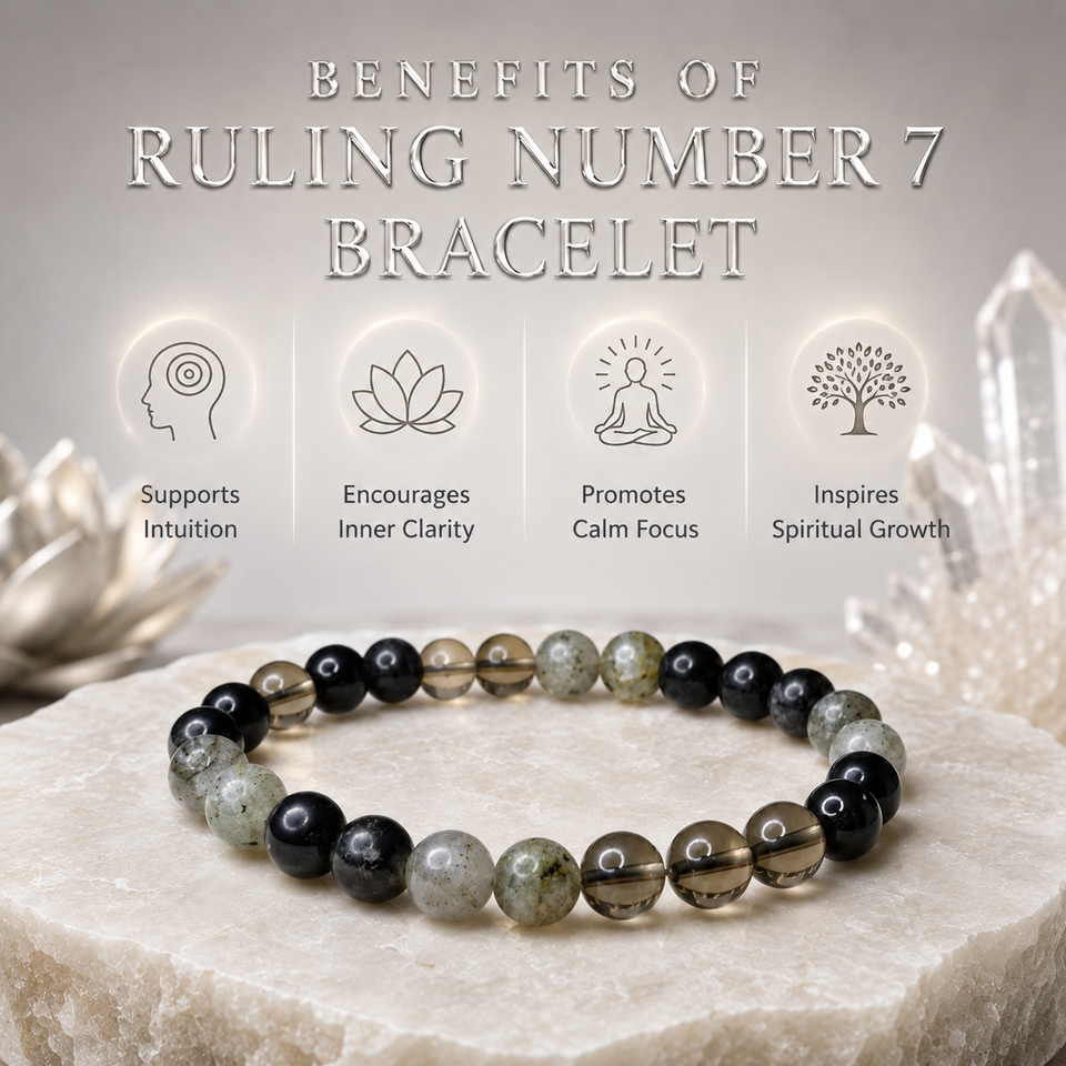 Ruling Number 7 | Crystal Bracelet | Numerology Bracelet - 8mm