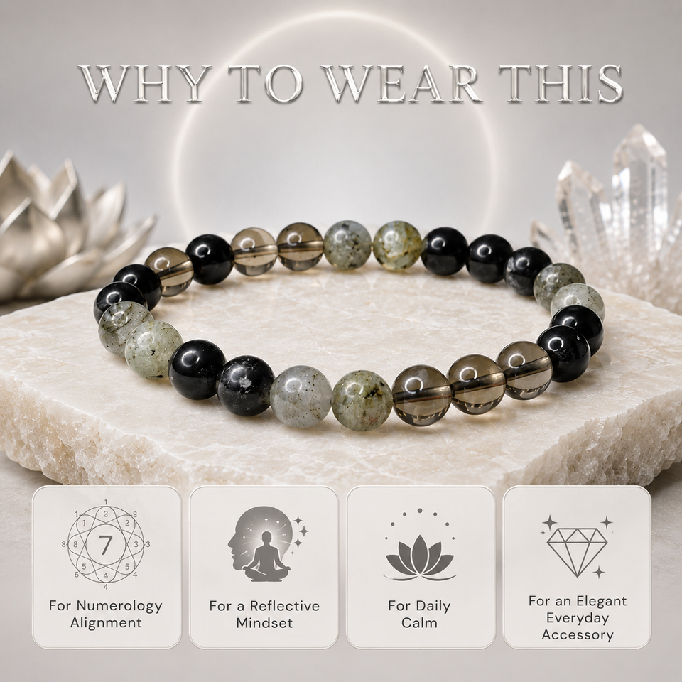 Ruling Number 7 | Crystal Bracelet | Numerology Bracelet - 8mm
