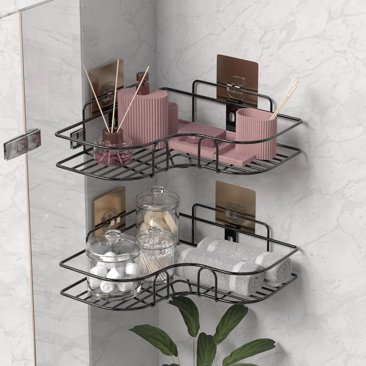 Self-Adhesive Bathroom Corner Shelf for Wall