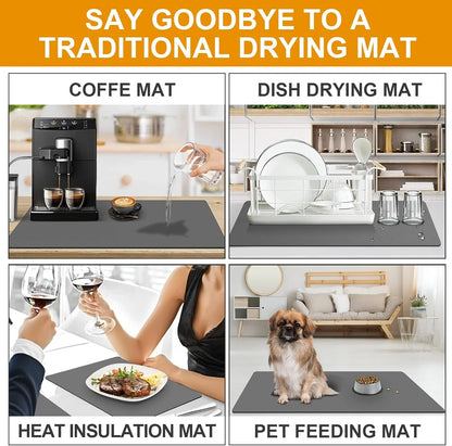 DryEdge™ – Absorbent Sink Mat | Quick-Dry, Anti-Slip Base | For Wet Counters & Dish Racks