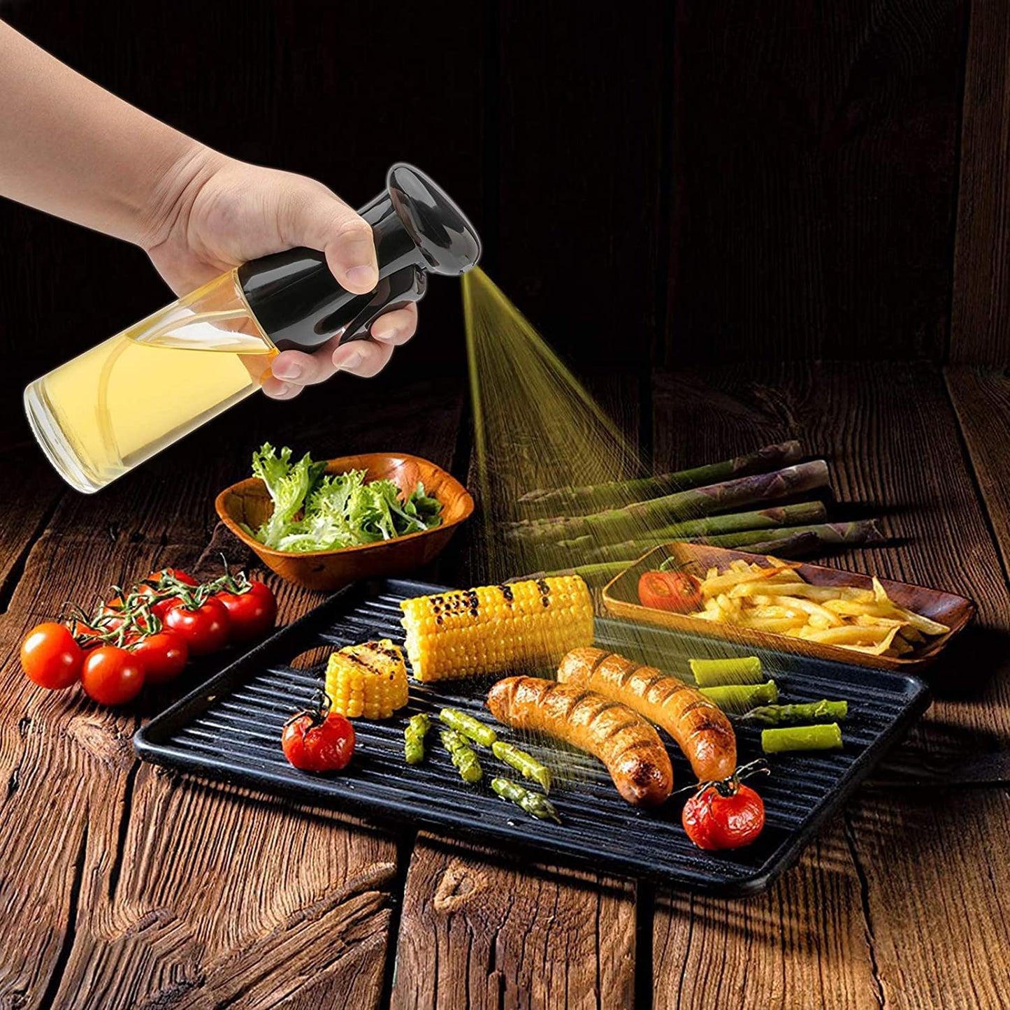 Glass Oil Dispenser Bottle Spray Mister (200 ML)