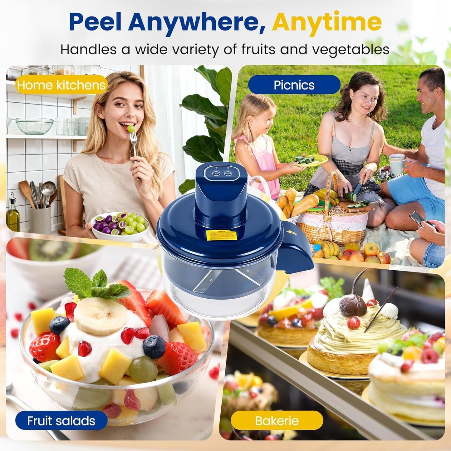 Automatic Electric Fruit Peeler for Grapes, Tomatoes & Garlic