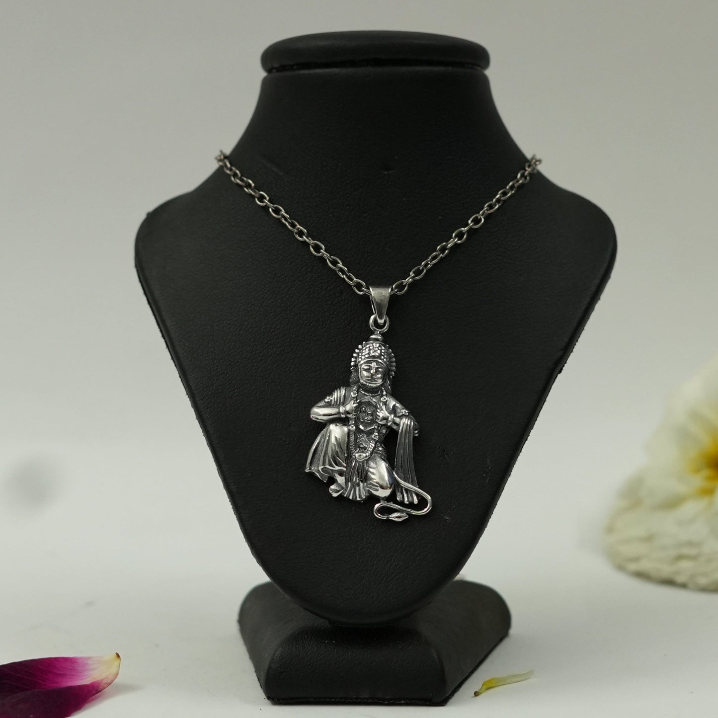 Lord Hanuman Ram Bhakt Pendant in Brass with Silver Finish (Pendant Only)