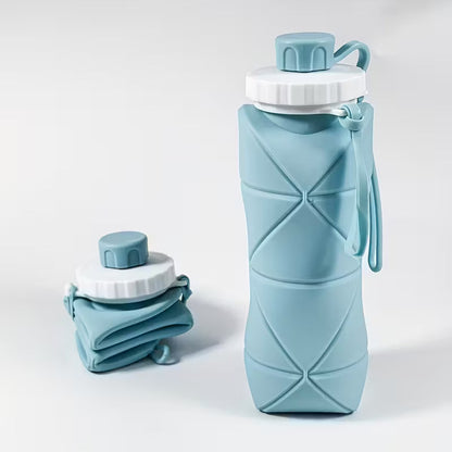 Silicone Folding Water Bottle for Travel, Gym, Hiking & Office