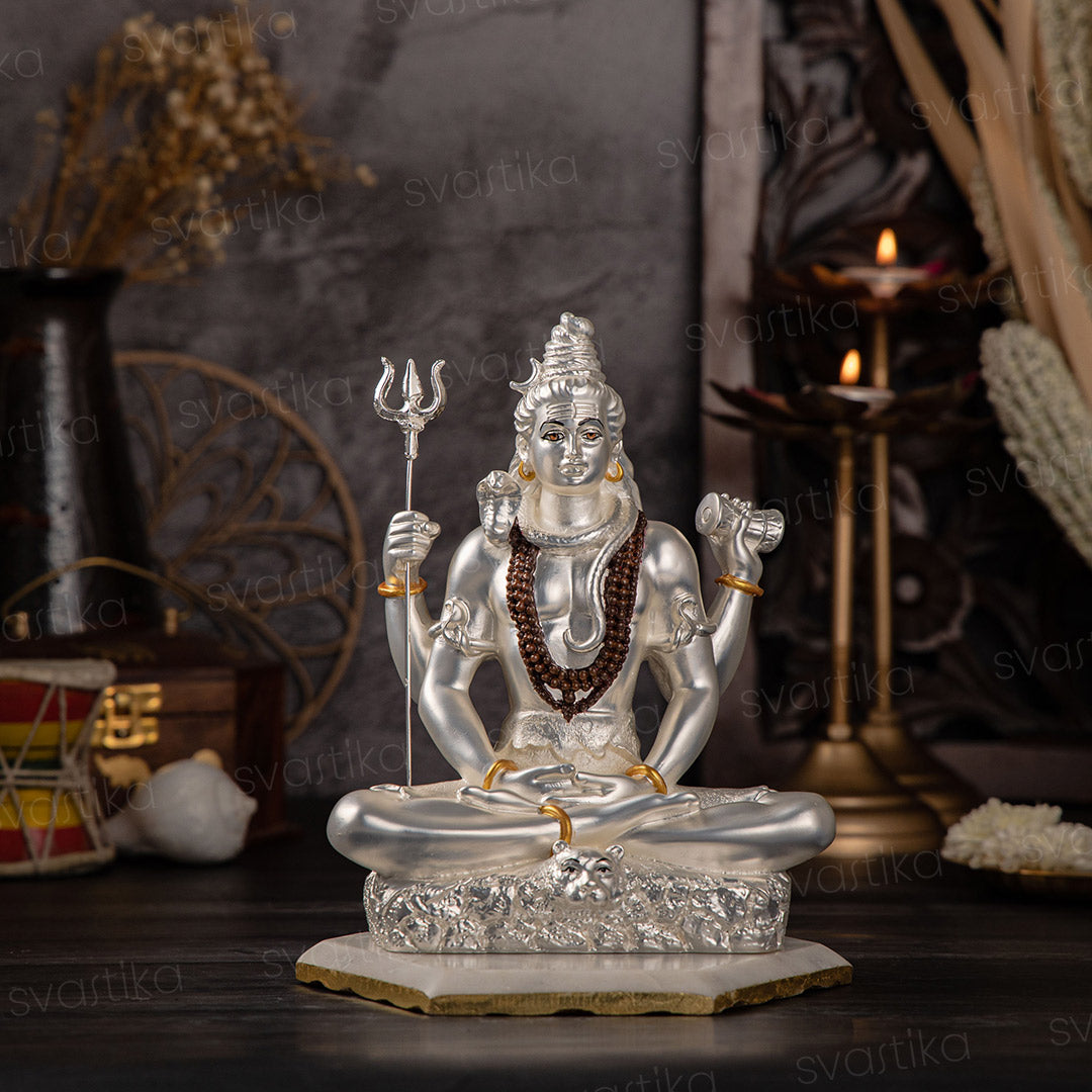 Lord Shiv Murti - Silver Plated (8 Inch)