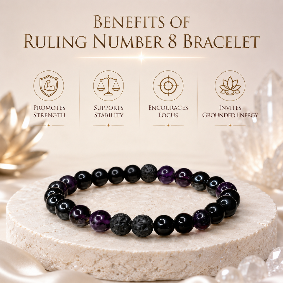 Ruling Number 8 | Crystal Bracelet | Numerology Bracelet - 8mm
