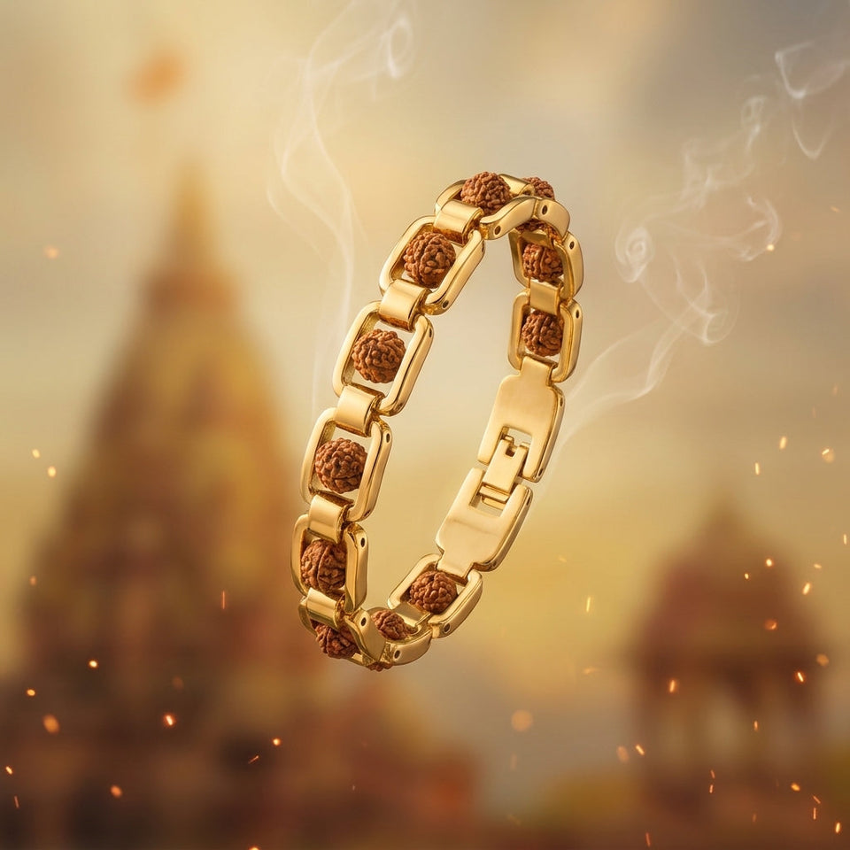 Gold-Plated Rudraksha Bracelet