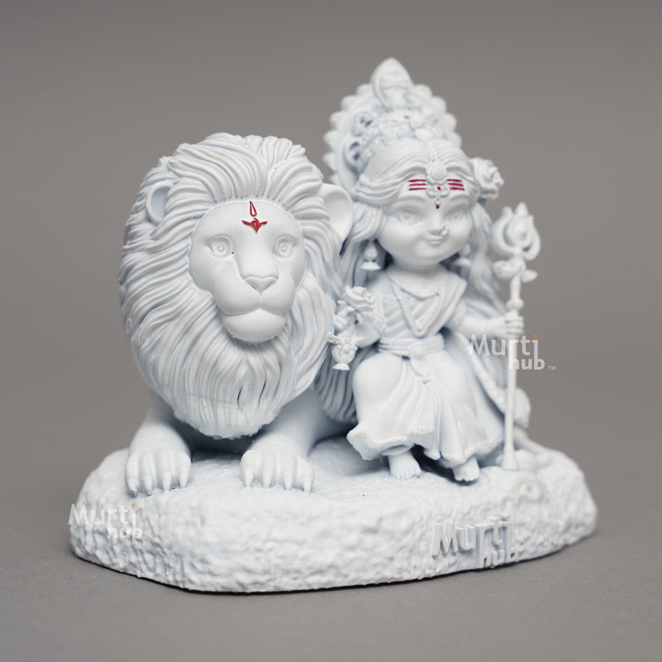 Baal Durga Maa with Lion – Car Dashboard Idol