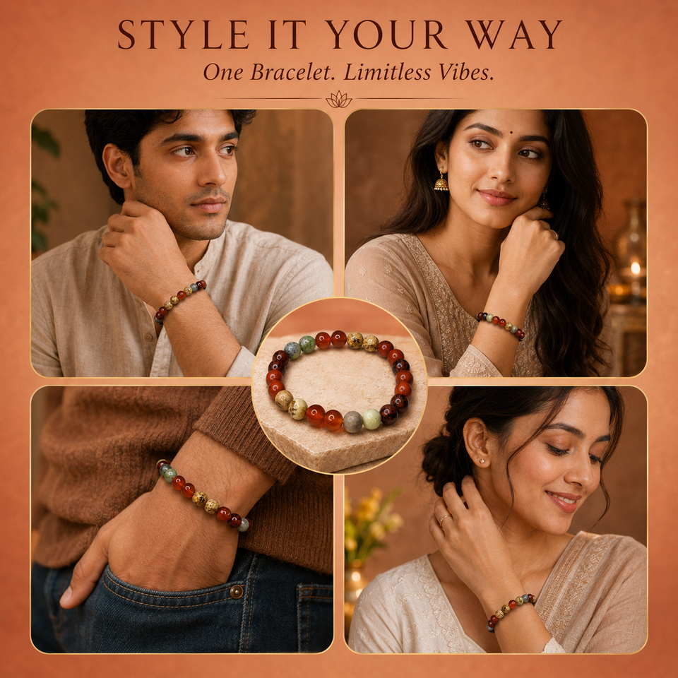 Ruling Number 9 | Crystal Bracelet | Numerology Bracelet - 8mm