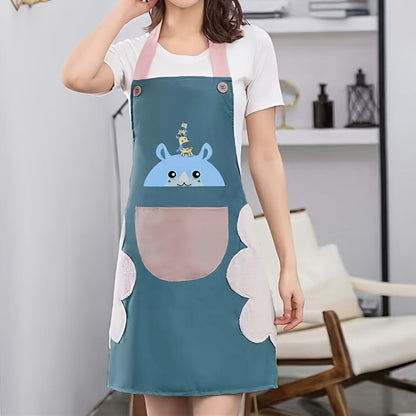 Lovely Cartoon Deer Waterproof Kitchen Apron