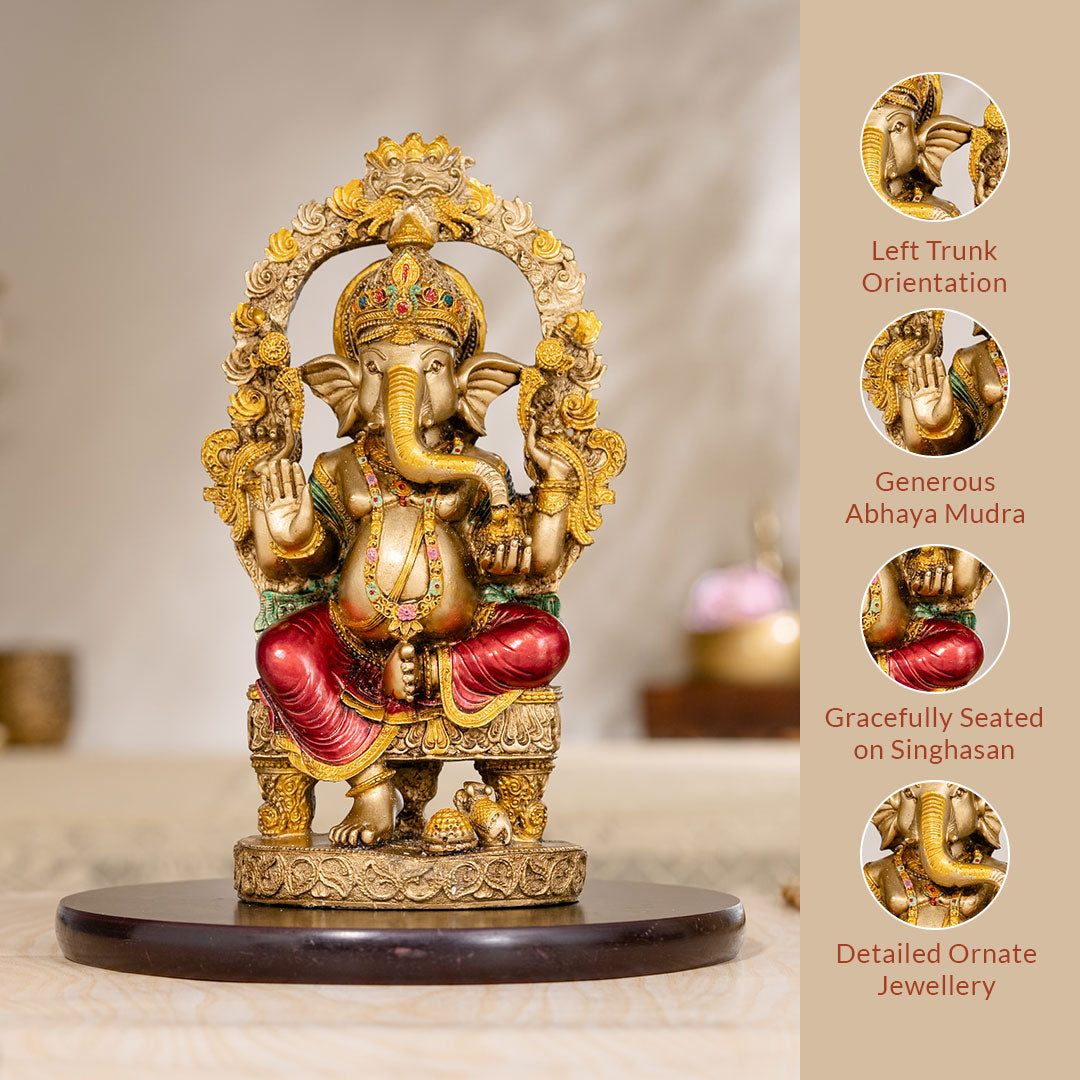 Rustic Ganesha Antique Murti (10 Inch)