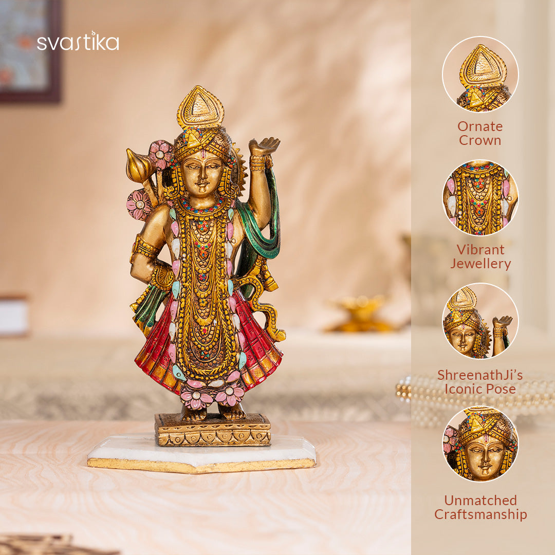Lord Shreenath Ji Murti Antique Idol (10 Inch)