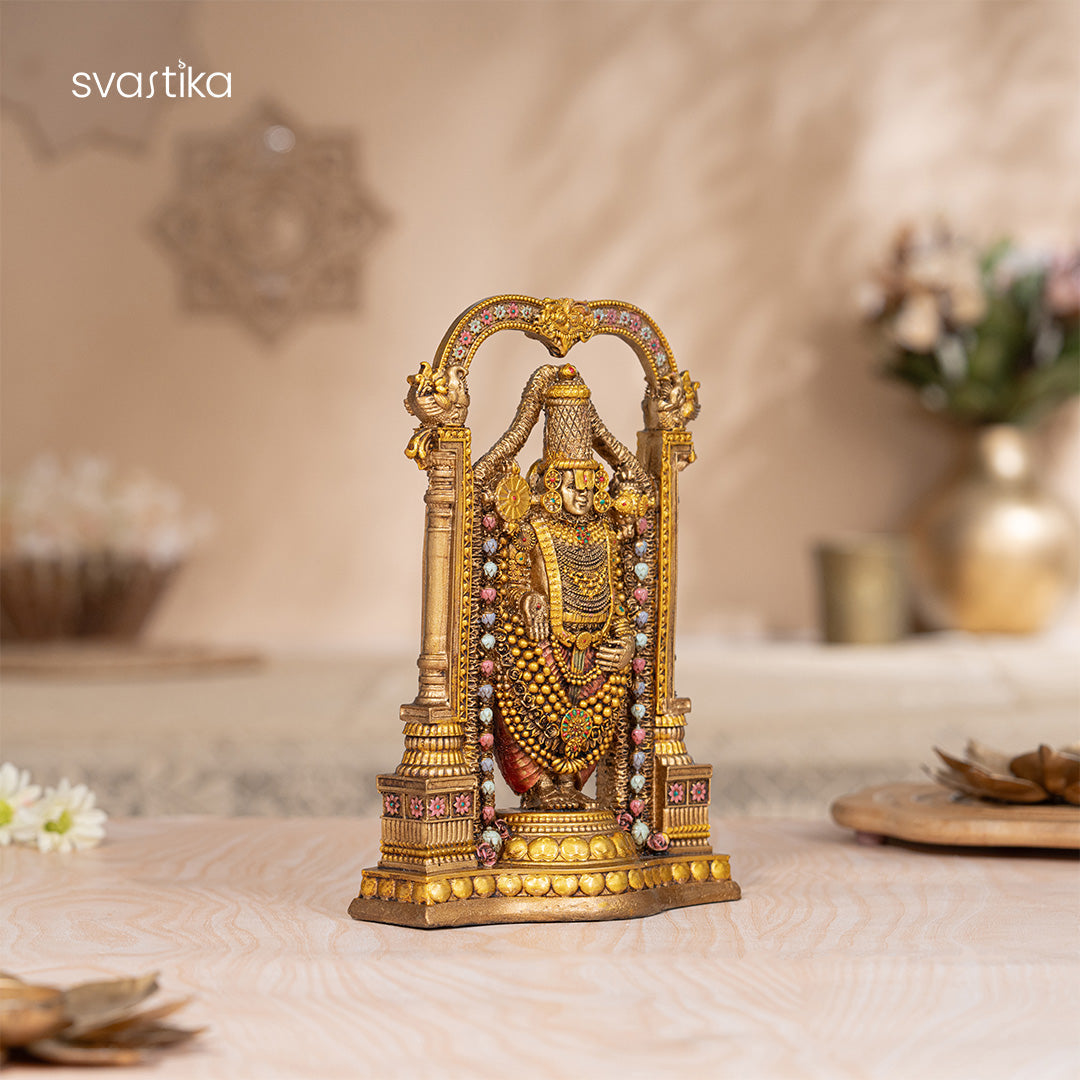 Lord Balaji (Srinivasa Mangapuram) Idol - Antique Finish (8 Inch)