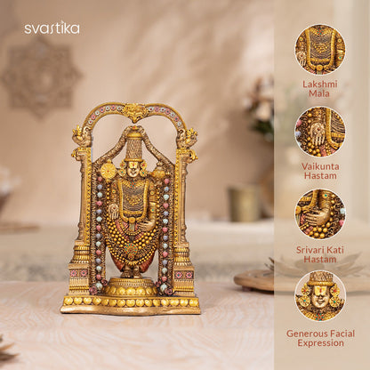 Lord Balaji (Srinivasa Mangapuram) Idol - Antique Finish (8 Inch)
