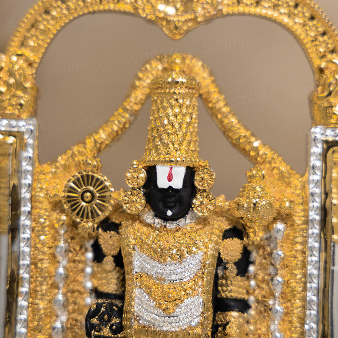 Lord Balaji (Srinivasa Mangapuram) Idol - Gold & Silver Plated (8 Inch)