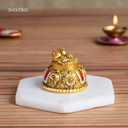 Balaji Charan with Shanku Chakra Namam – Gold Plated (2 Inch)